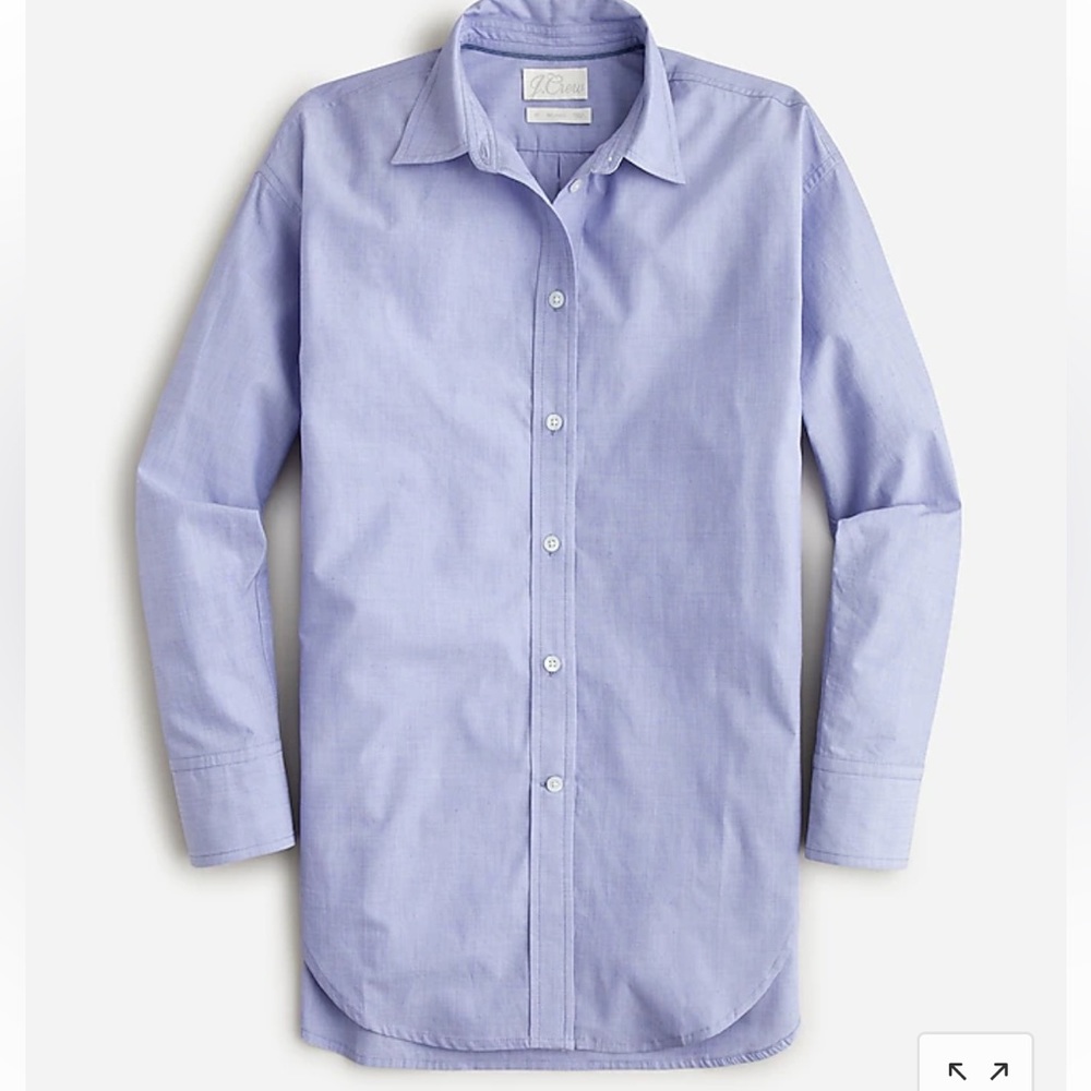 NWOT J. Crew Relaxed End on End Cotton Shirt